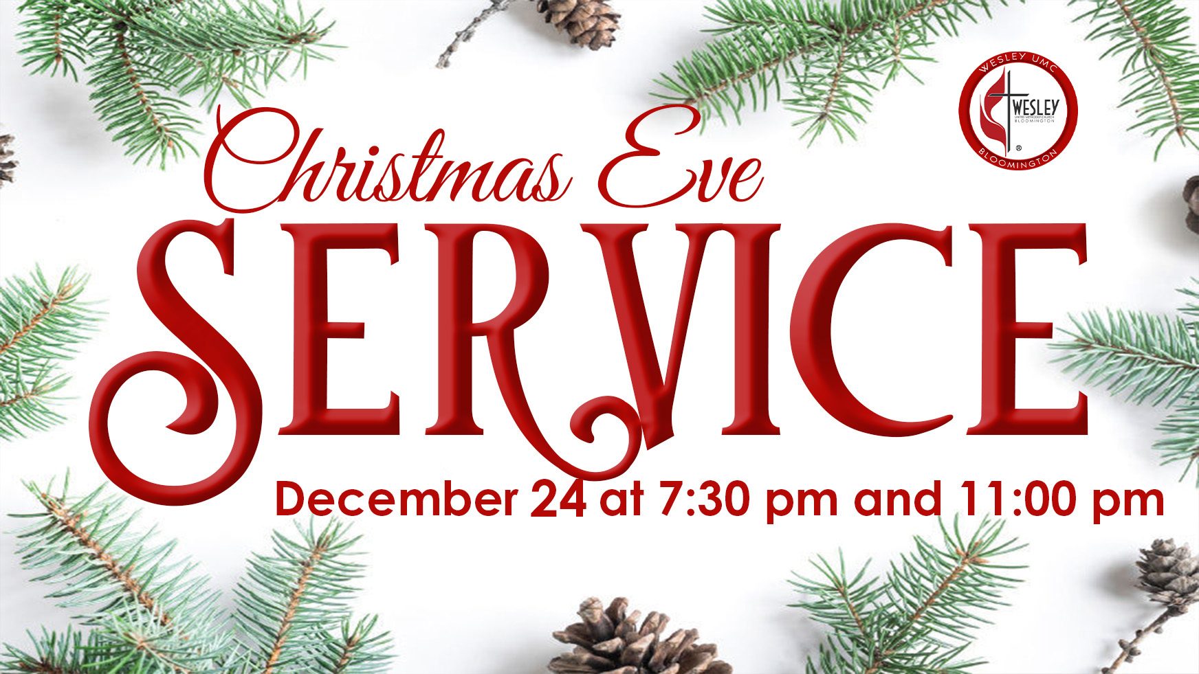 Christmas Eve Service @ Wesley United Methodist Church Bloomington; Wesley Hall