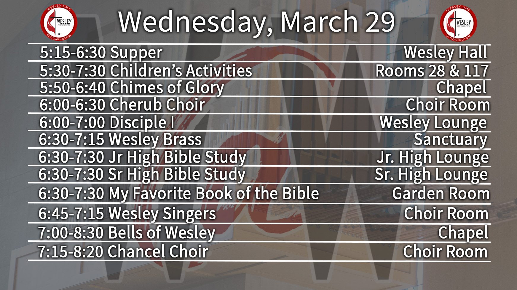 WaW Schedule - 3.29