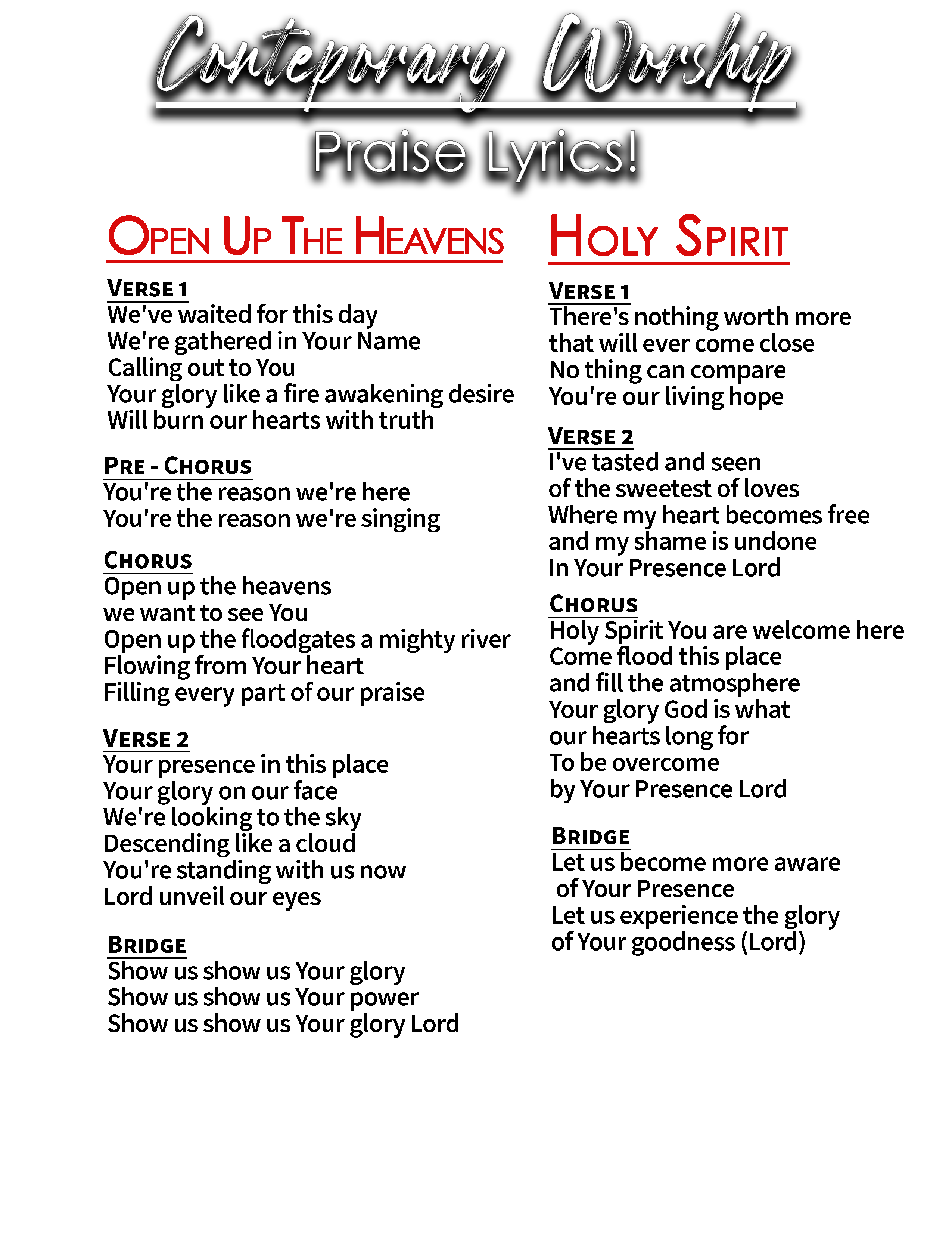 5-28PraiseLyricSheet 1